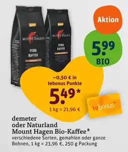 tegut Mount hagen demeter oder naturland bio-kaffee Angebot