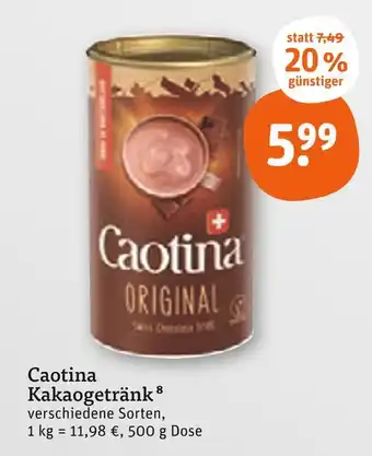 tegut Caotina kakaogetränk Angebot