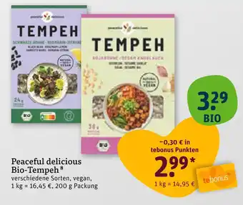 tegut Peaceful delicious bio-tempeh Angebot