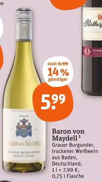 tegut Baron von maydell grauer burgunder Angebot