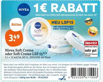 tegut Nivea soft creme Angebot