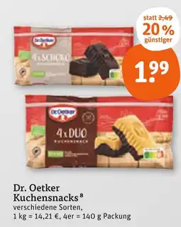 tegut Dr. oetker 4 x schoko kuchensnacks Angebot