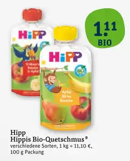 tegut Hipp hippis bio-quetschmus apfel birne banane Angebot