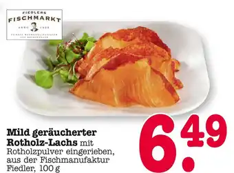 E-Center Fiedlers fischmarkt mild geräucherter rotholz-lachs Angebot