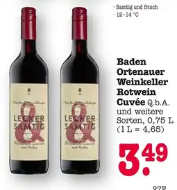 E-Center Baden ortenauer weinkeller rotwein cuvée q.b.a Angebot