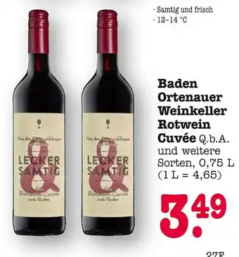 E-Center Baden ortenauer weinkeller rotwein cuvée q.b.a Angebot