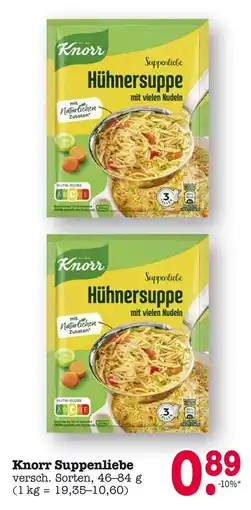 E-Center Knorr suppenliebe hühnersuppe mit vielen nudeln Angebot