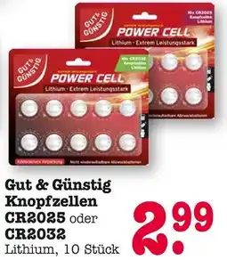 E-Center Gut & günstig knopfzellen cr2025 Angebot