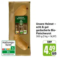 E-Center Unsere heimat echt & gut geräucherte bio-fleischwurst Angebot