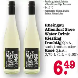 E-Center Allendorf save water drink riesling fruchtig q.b.a Angebot