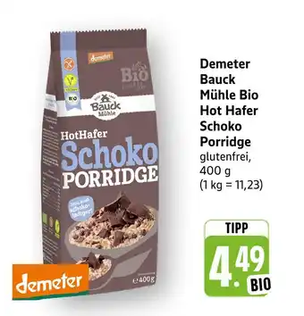 E-Center Demeter bauck mühle bio hot hafer schoko porridge Angebot