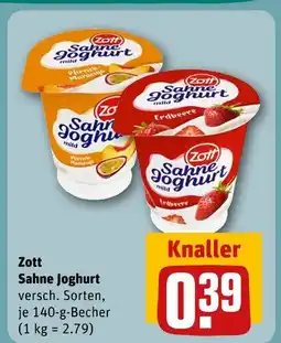 REWE Zott sahne joghurt mild pfirsich-maracuja Angebot