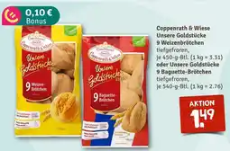 nahkauf Coppenrath & wiese unsere goldstücke 9 weizenbrötchen oder unsere goldstücke 9 baguette-brötchen Angebot