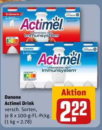 REWE Danone actimel drink erdbeere Angebot