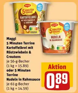 REWE Maggi 5 minuten terrine kartoffelpüree mit röstzwiebeln & croutons Angebot