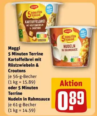 REWE Maggi 5 minuten terrine kartoffelpüree mit röstzwiebeln & croutons Angebot