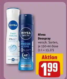 REWE Nivea fresh natural deospray Angebot