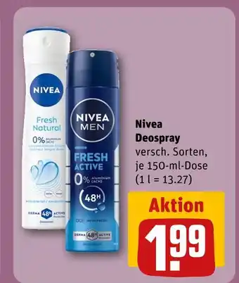 REWE Nivea fresh natural deospray Angebot