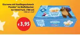 Mix Markt Eiscreme mit Vanillegeschmack Plombir" im Waffelbecher Angebot