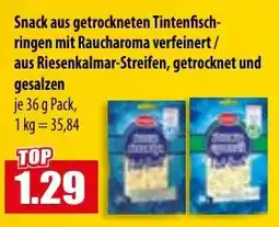 Mix Markt Snack aus getrockneten Tintenfisch- ringen Angebot