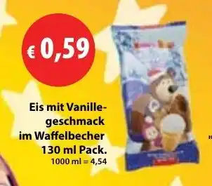 Mix Markt Eis mit Vanille- geschmack im Waffelbecher Angebot