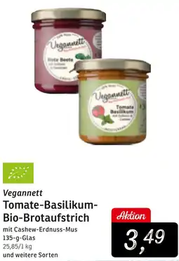 KONSUM Vegannett Tomate-Basilikum- Bio-Brotaufstrich Angebot