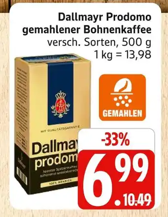 Marktkauf Dallmayr prodomo gemahlener bohnenkaffee Angebot