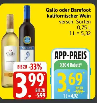 Marktkauf Gallo kalifornischer wein Angebot
