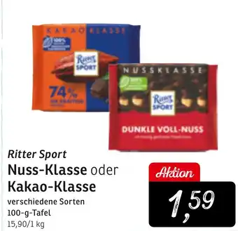 KONSUM Ritter Sport Nuss-Klasse oder Kakao-Klasse Angebot