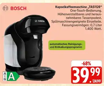 Marktkauf Bosch kapselkaffeemaschine „tas112e“ Angebot