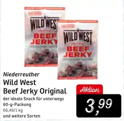 KONSUM Niederreuther Wild West Beef Jerky Original Angebot