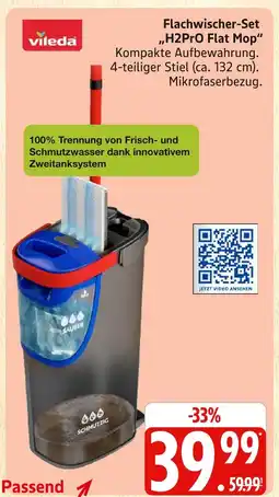 Marktkauf Vileda flachwischer-set „h2pro flat mop“ Angebot