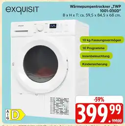 Marktkauf Exquisit wärmepumpentrockner twp 1001-030d Angebot