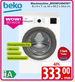 Marktkauf Beko waschmaschine bm3wfu4941w1 Angebot
