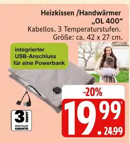 Marktkauf Heizkissen / handwärmer ol 400 Angebot