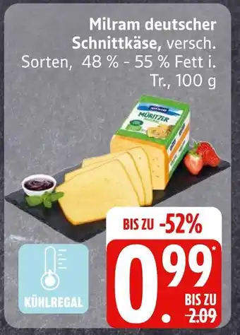 Edeka Milram deutscher schnittkäse Angebot