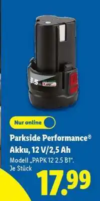 Lidl Parkside Performance Akku, 12 V/2,5 Ah Angebot