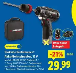 Lidl Parkside Performance Akku-Bohrschrauber, 12 V Angebot