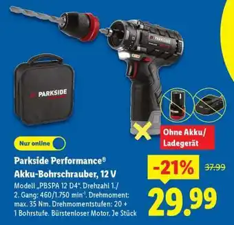 Lidl Parkside Performance Akku-Bohrschrauber, 12 V Angebot