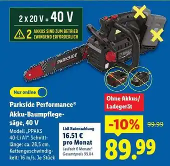 Lidl Parkside Performance Akku-Baumpflege-säge, 40 V Angebot