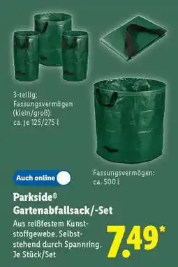Lidl PARKSIDE Gartenabfallsack-Set Angebot