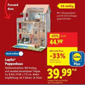 Lidl Lupilu Puppenhaus Angebot