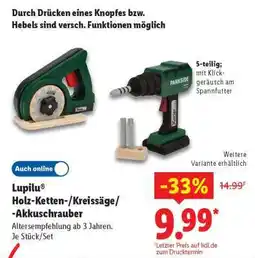 Lidl Lupilu Holz-Ketten-/Kreissäge/-Akkuschrauber Angebot