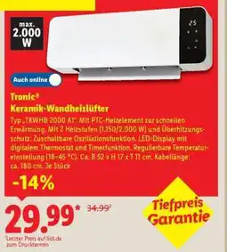 Lidl Tronic Keramik-Wandheizlüfter Angebot