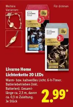Lidl Livarno Home Lichterkette 20 LEDs Angebot