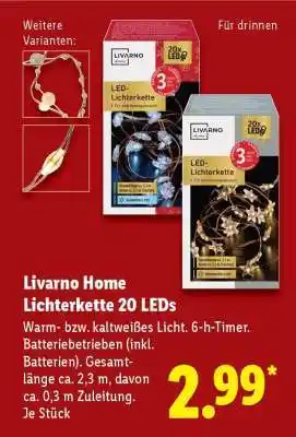 Lidl Livarno Home Lichterkette 20 LEDs Angebot