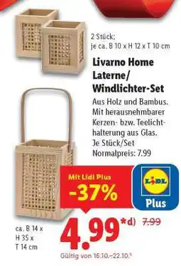 Lidl LIVARNO home Laterne/Windlichter-Set Angebot