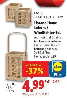 Lidl LIVARNO home Laterne/Windlichter-Set Angebot