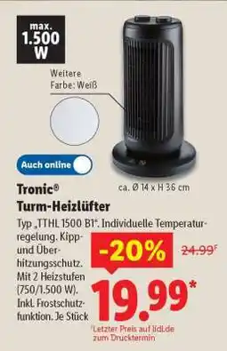 Lidl Tronic Turm-Heizlüfter Angebot