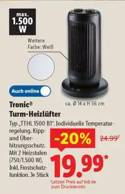 Lidl Tronic Turm-Heizlüfter Angebot
